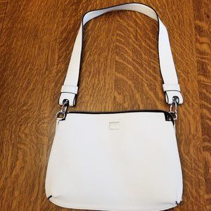 White Leather Purse with Grey Snakeskin